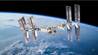 Shot of the International Space Station in orbit