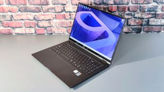 The LG Gram 16 2-in-1 from the front